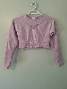 AYBL Seamless Lilac Crop Long-Sleeve Top - Athletic Fit - M